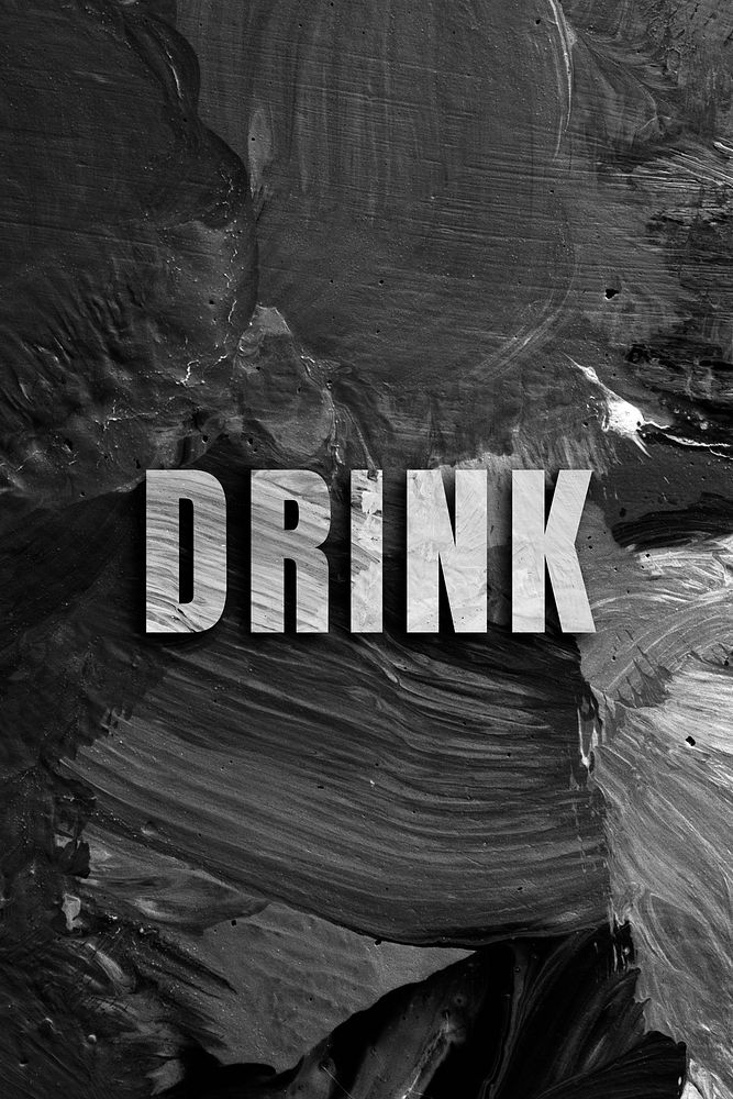 Drink uppercase letters typography on brush stroke background