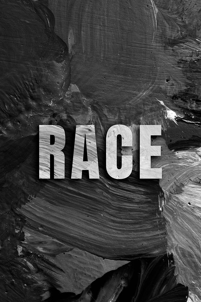 Race uppercase letters typography on brush stroke background