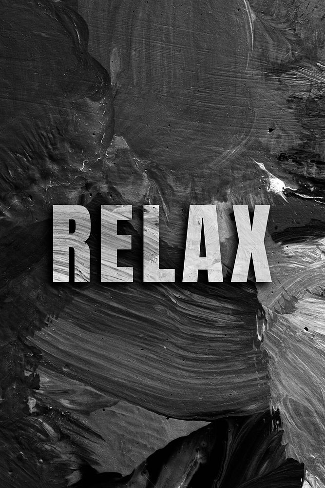 Relax uppercase letters typography on brush stroke background