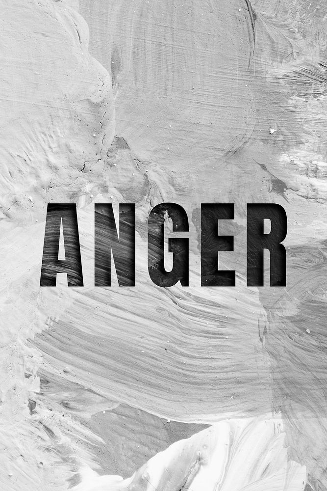Anger uppercase letters typography on brush stroke background