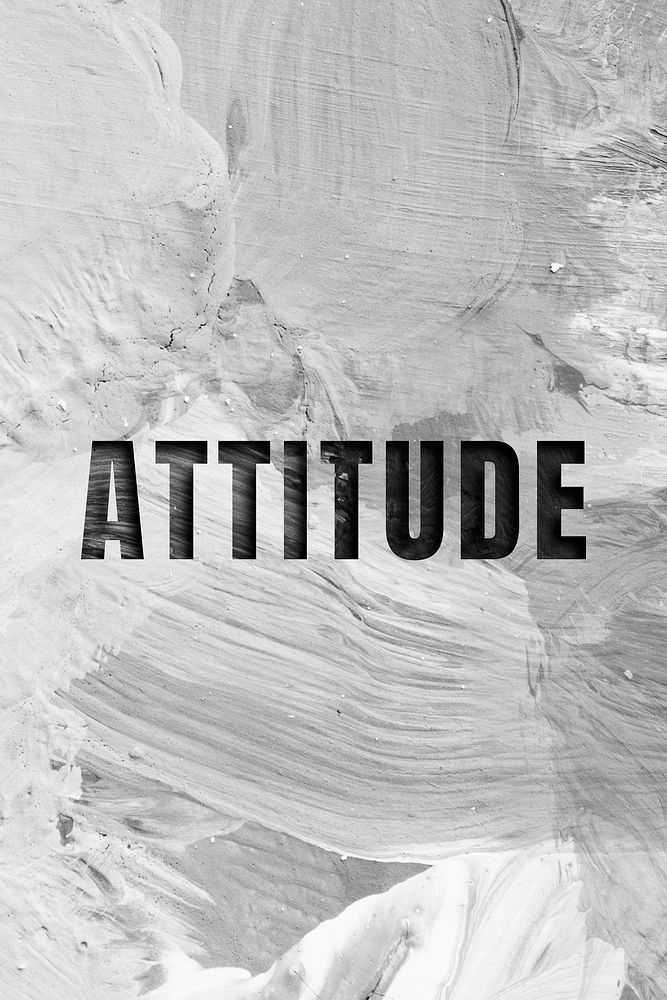 Attitude uppercase letters typography on brush stroke background