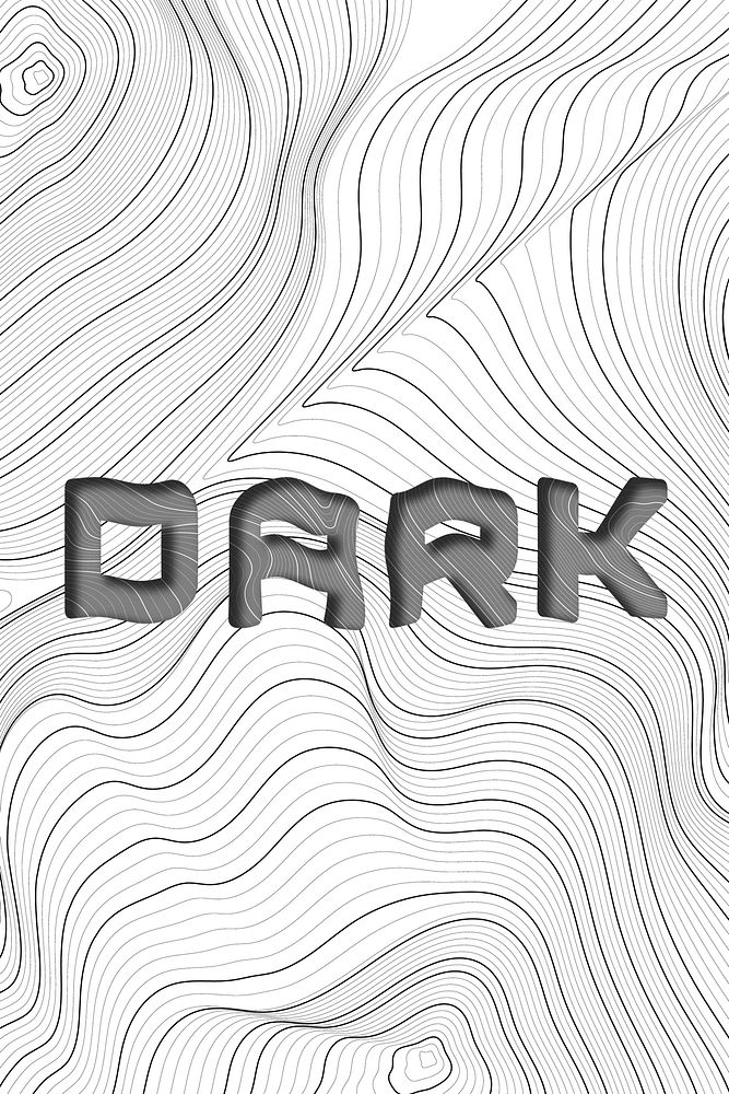 Dark gray dark word typography on a white topographic background