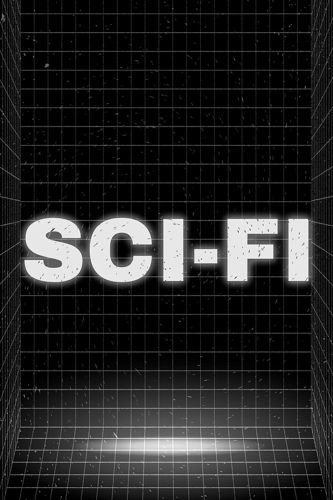 SCI-FI glowing typography design on black