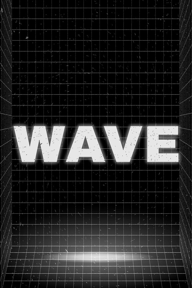 WAVE glowing typography design on black