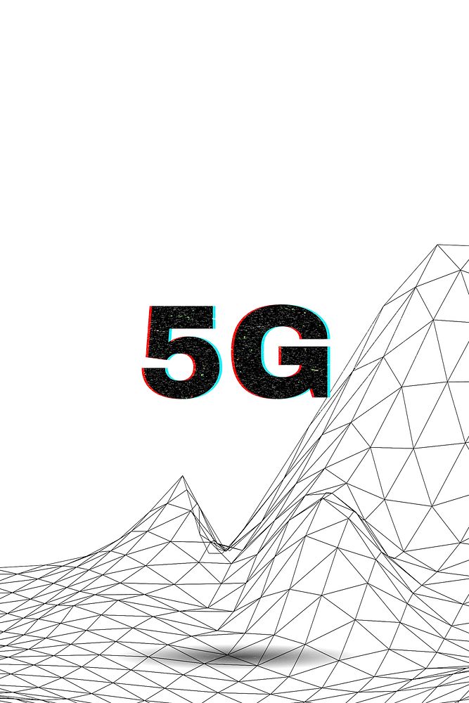 5G typography wavy background
