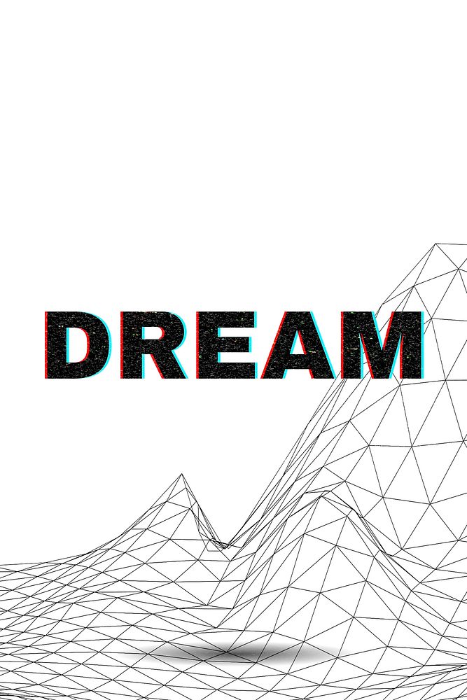 DREAM typography wavy background
