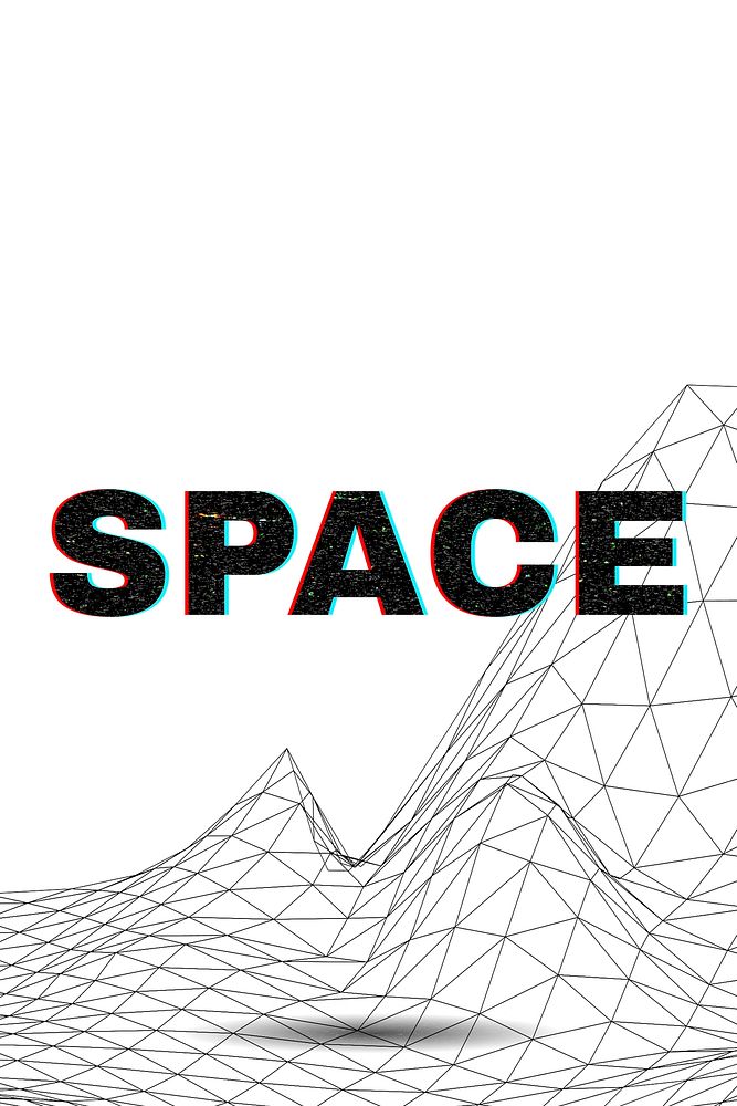 SPACE typography wavy background