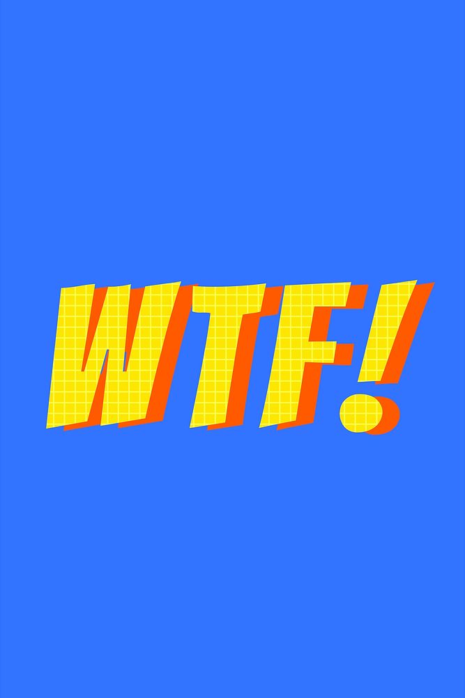 Wtf! colorful funky typography vector
