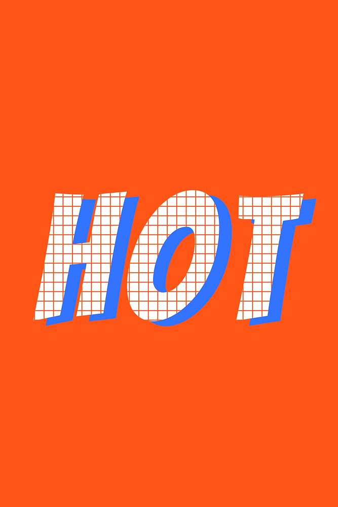 Hot colorful funky typography vector