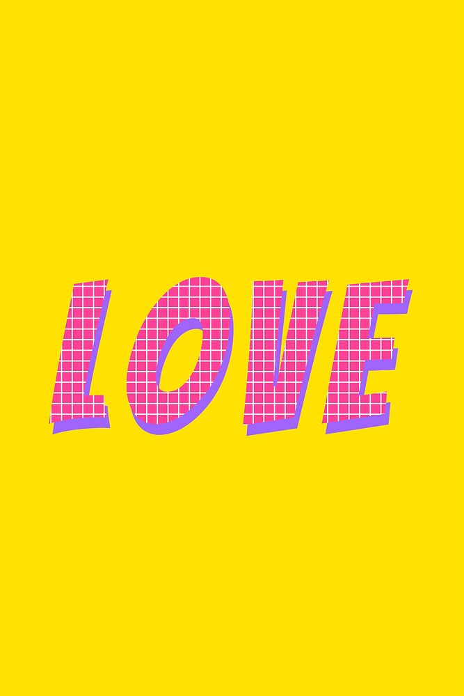 Love colorful funky typography vector