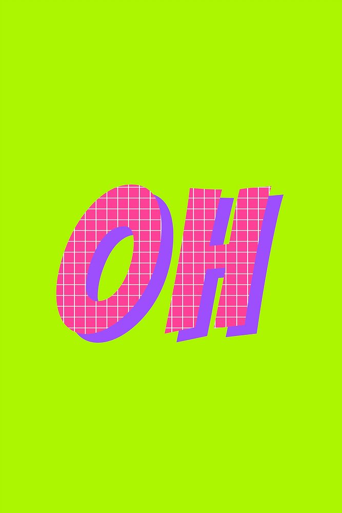 Oh colorful funky typography vector