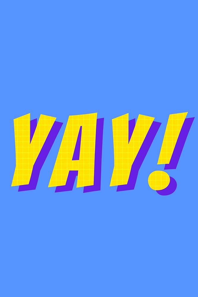 Yay! chat word typography vector