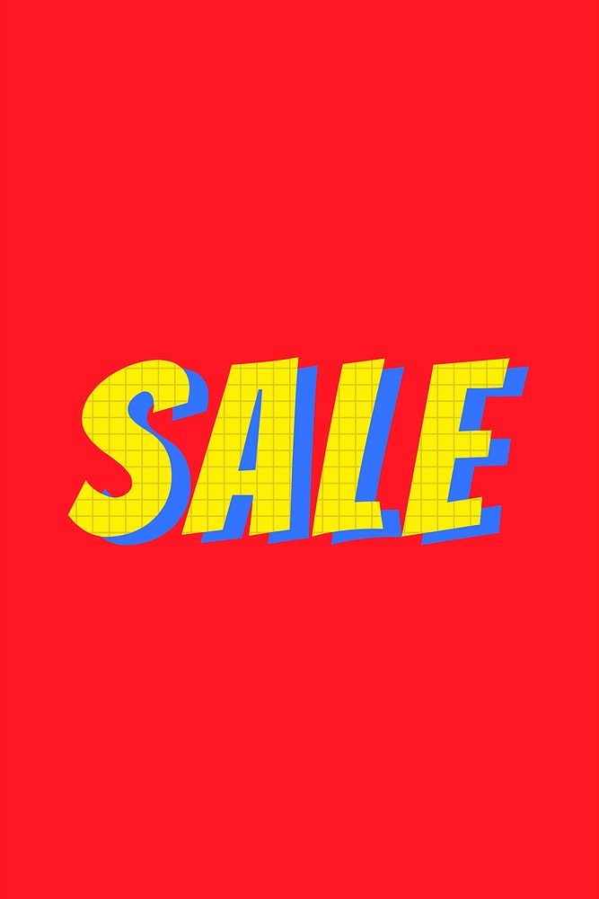 Sale colorful funky typography vector