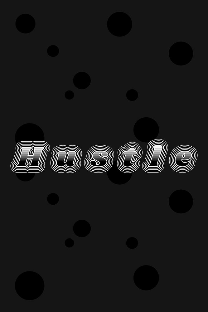 Hustle retro font typography vector