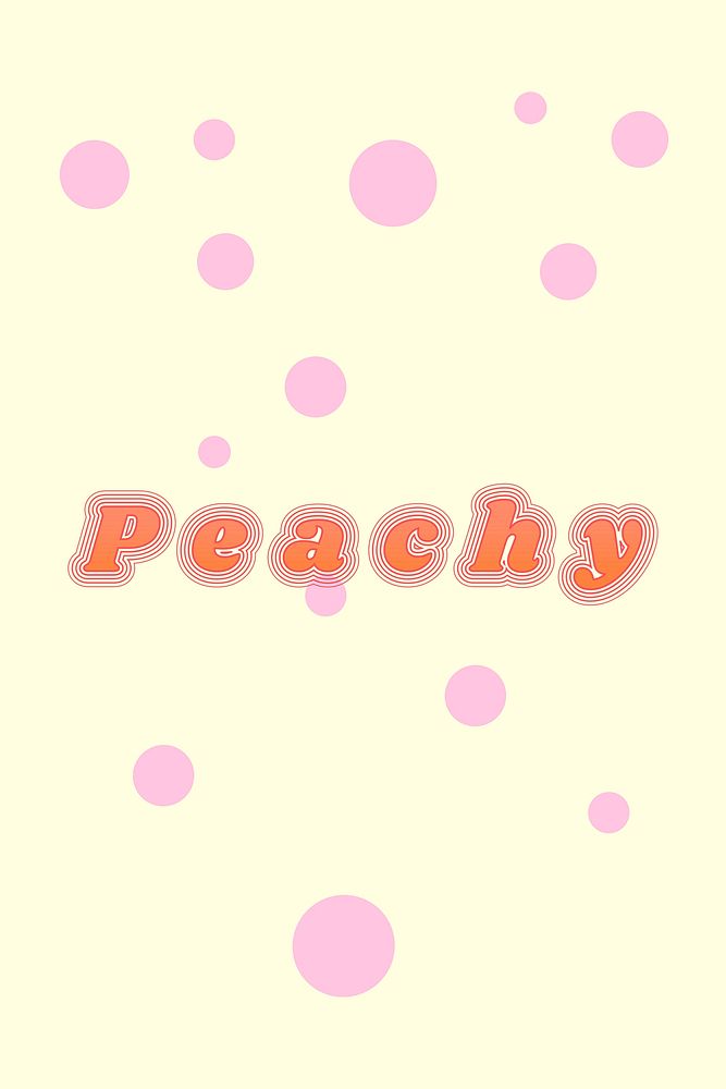 Peachy word retro typography vector