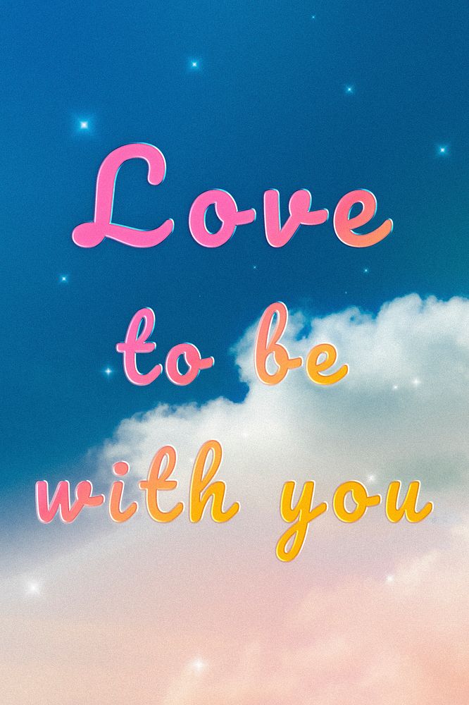 Love to be with you doodle lettering colorful word art