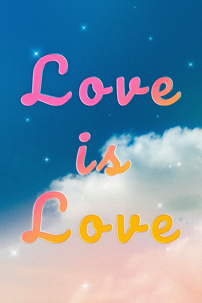 Love is love lettering doodle text