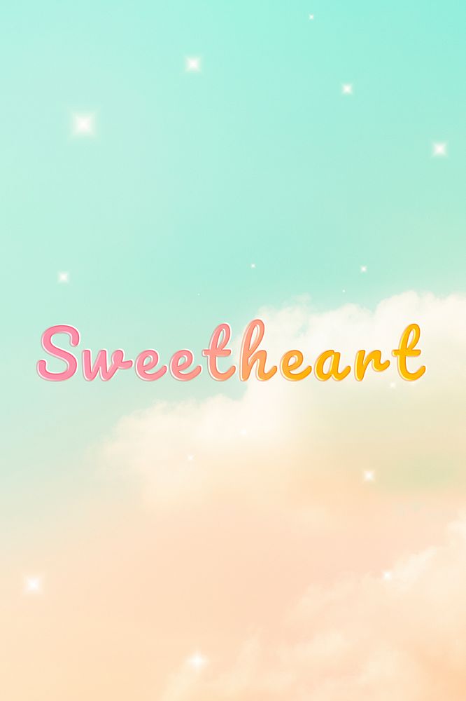 Sweetheart love message doodle colorful hand writing