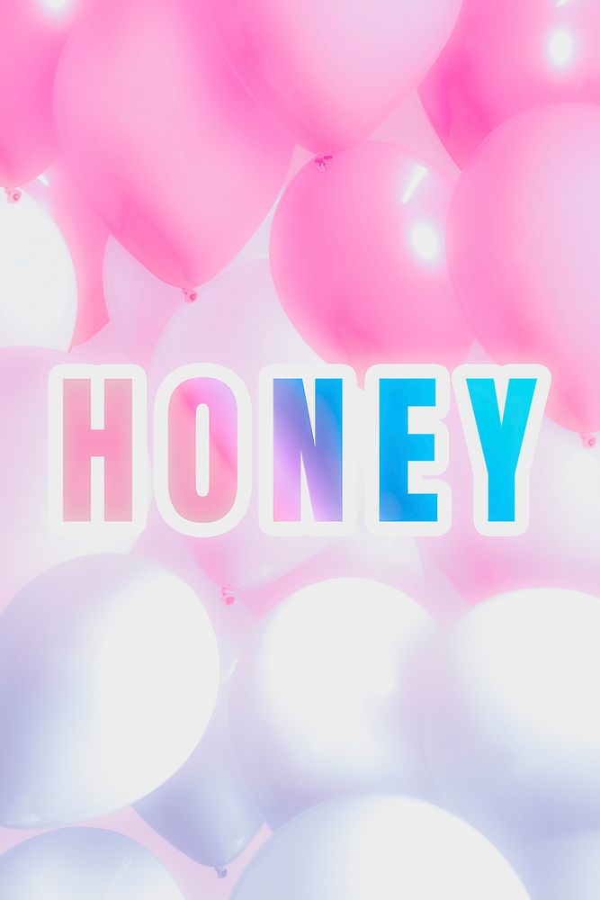 Honey pastel gradient typography word
