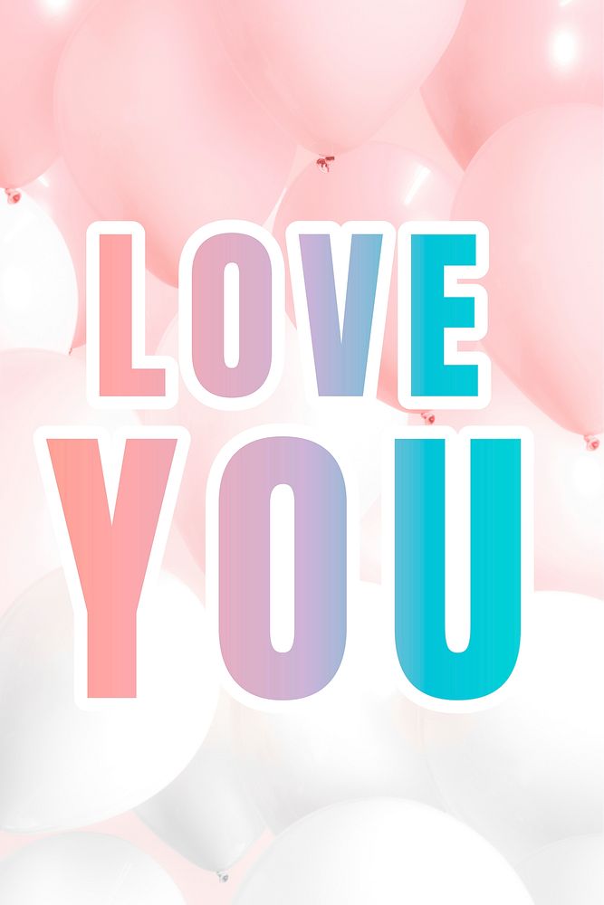 Love you word vector typography quote