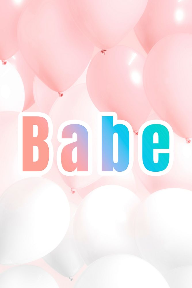 Babe pastel gradient typography word