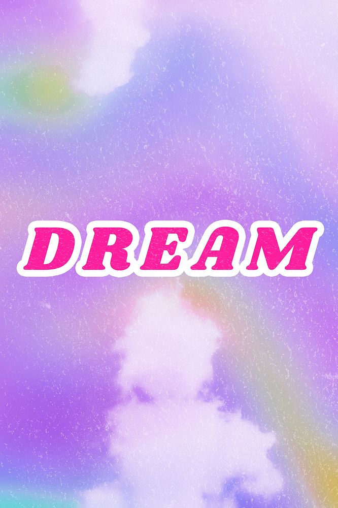 Dream abstract purple dream typography aesthetic