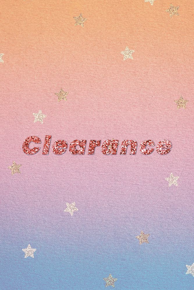 Glittery clearance word typography font