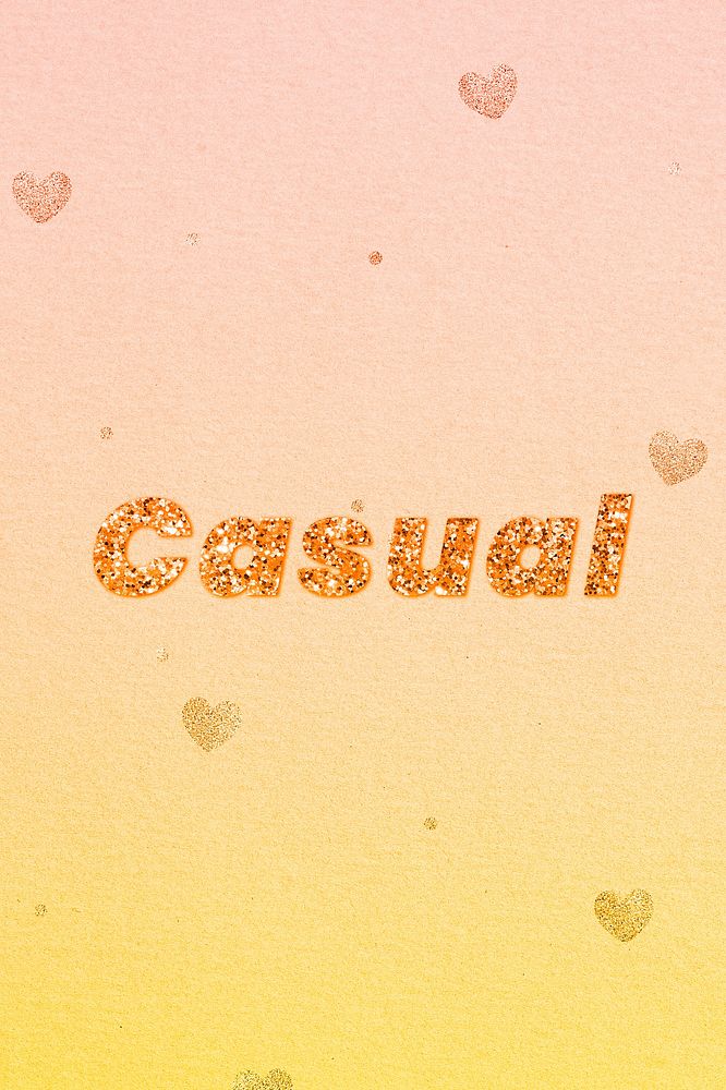 Casual gold glitter word font
