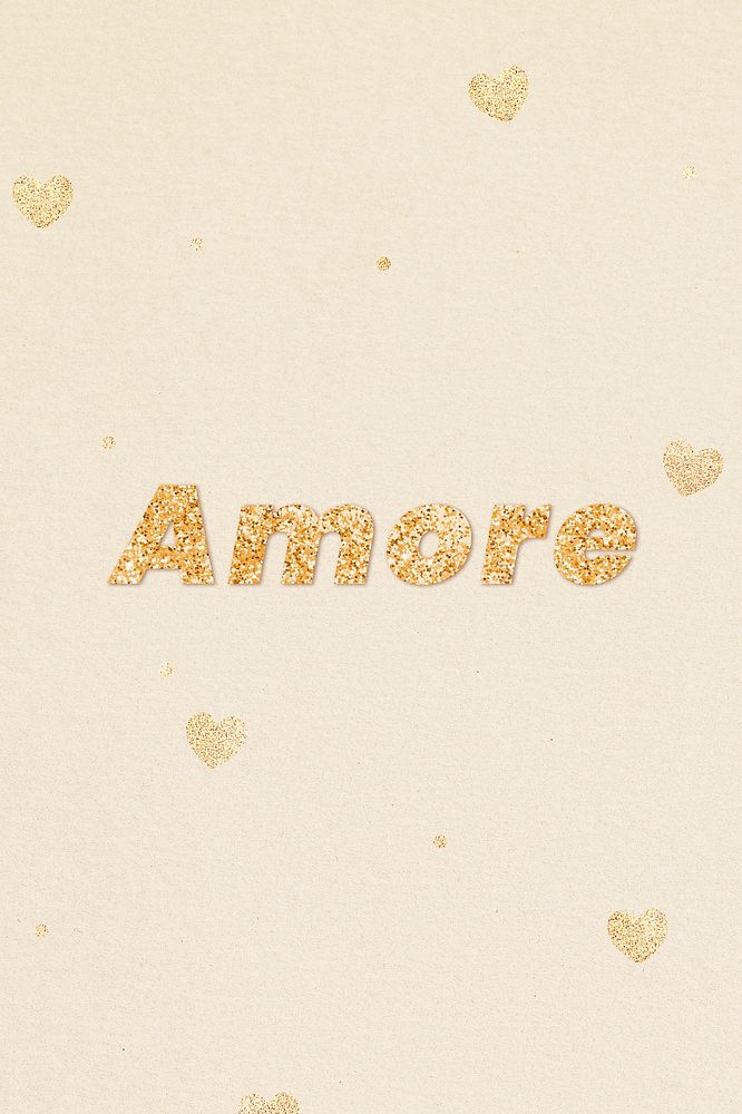 Amore gold glitter text font