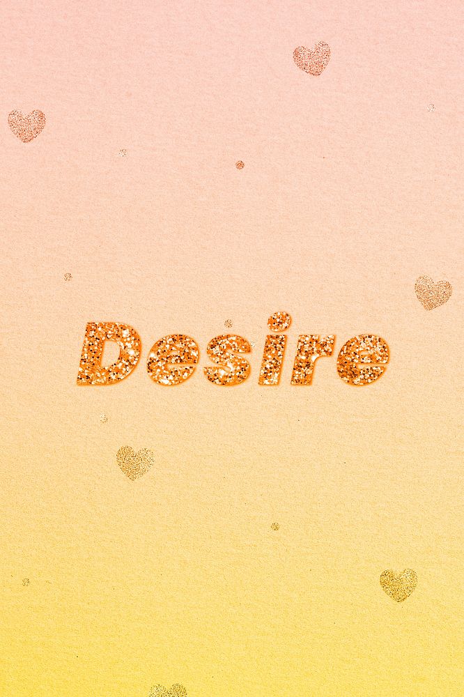 Glittery desire word typography font