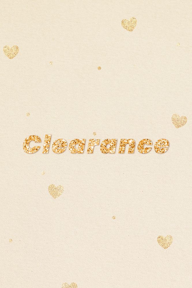 Clearance gold glitter word font