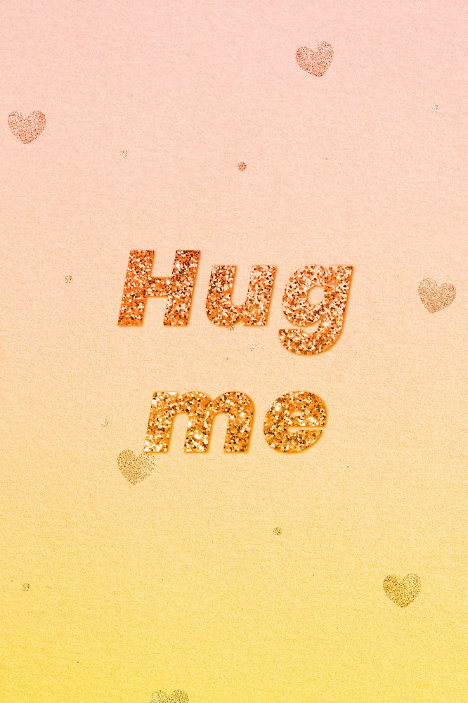 Hug me glitter word font