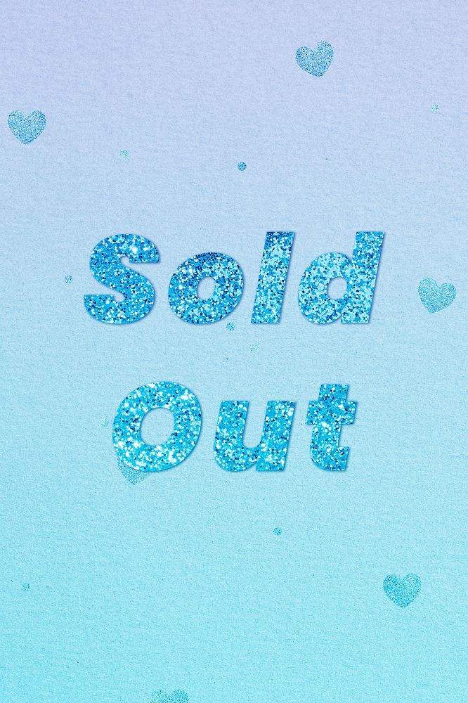 Sold out glitter word font