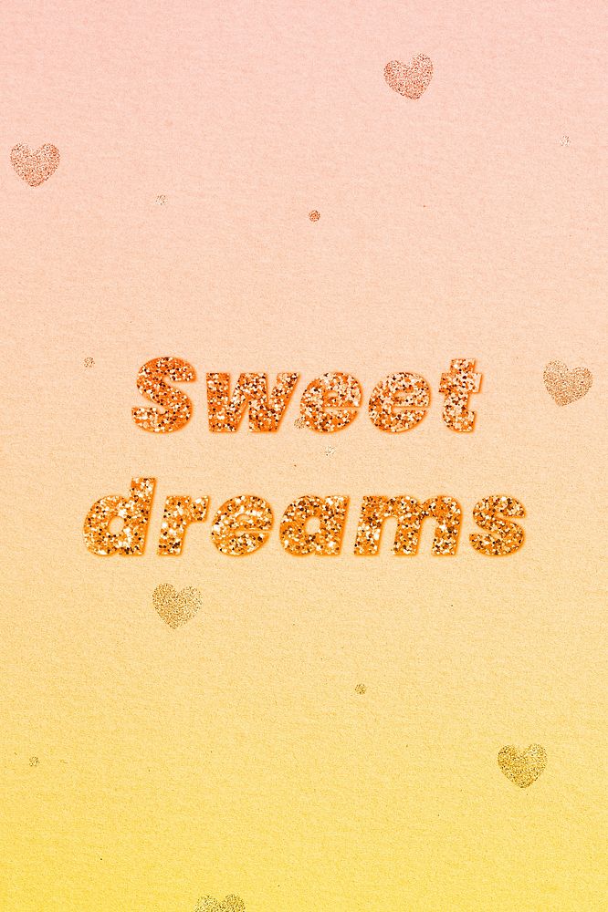 Glittery sweet dreams word typography font