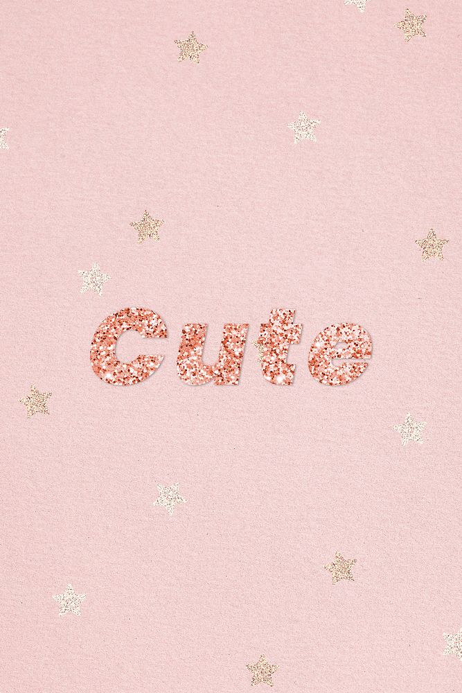 Glittery cute typography on star patterned background