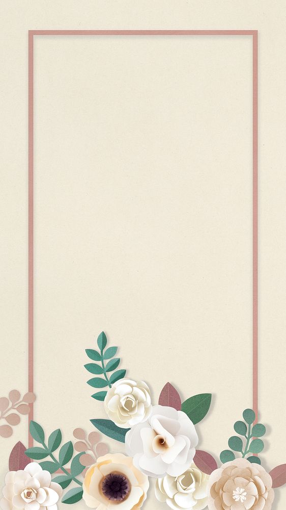 Paper craft flower element card psd