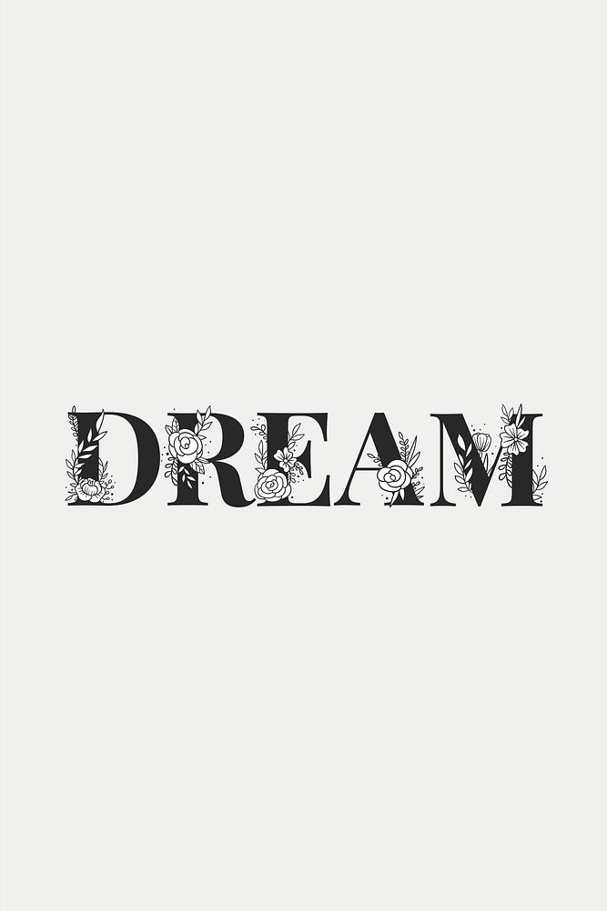Dream vector word typography lettering font