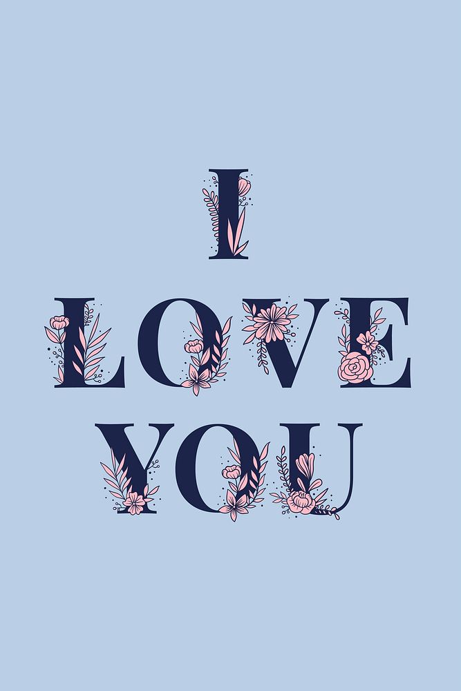 I Love You vector word typography lettering font