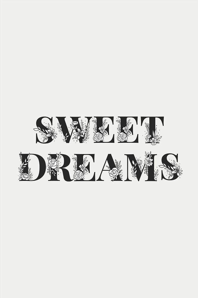 Girly Sweet Dreams word typography lettering vector