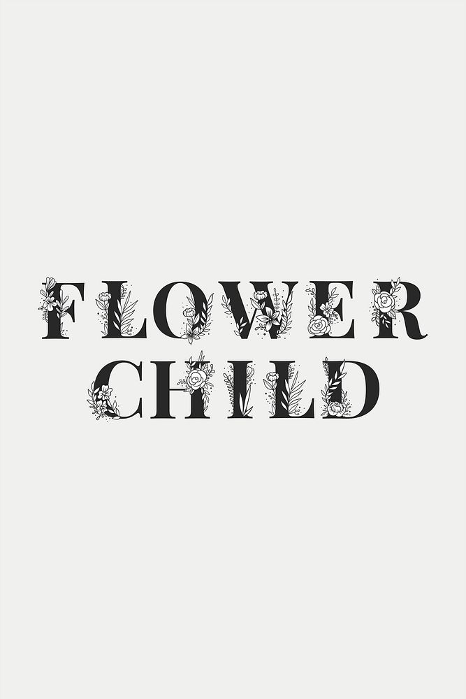 Flower Child vector flower font typography and lettering