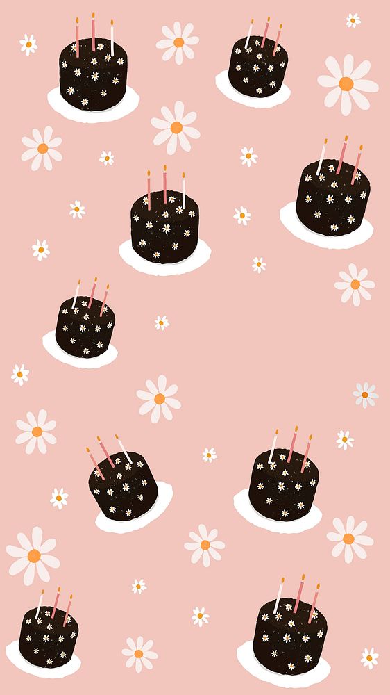 Birthday cake pattern mobile wallpaper