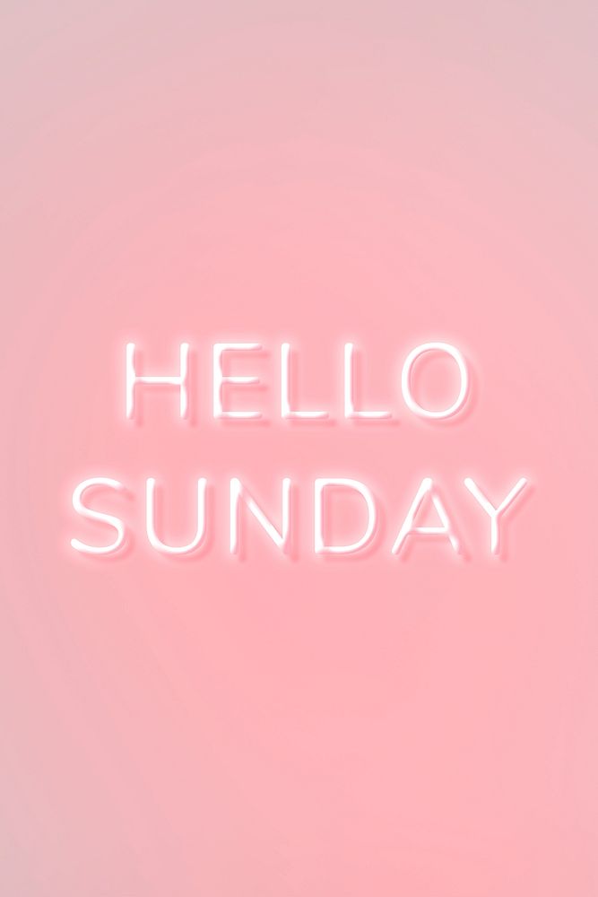 Hello Sunday pink neon sign