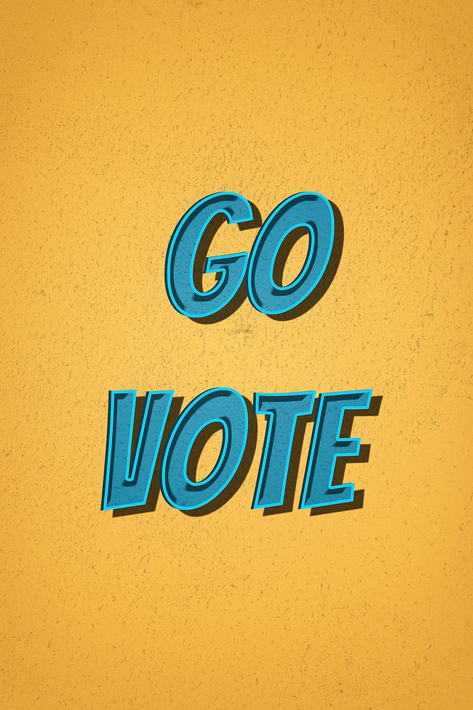 Go vote comic retro style typography illustration