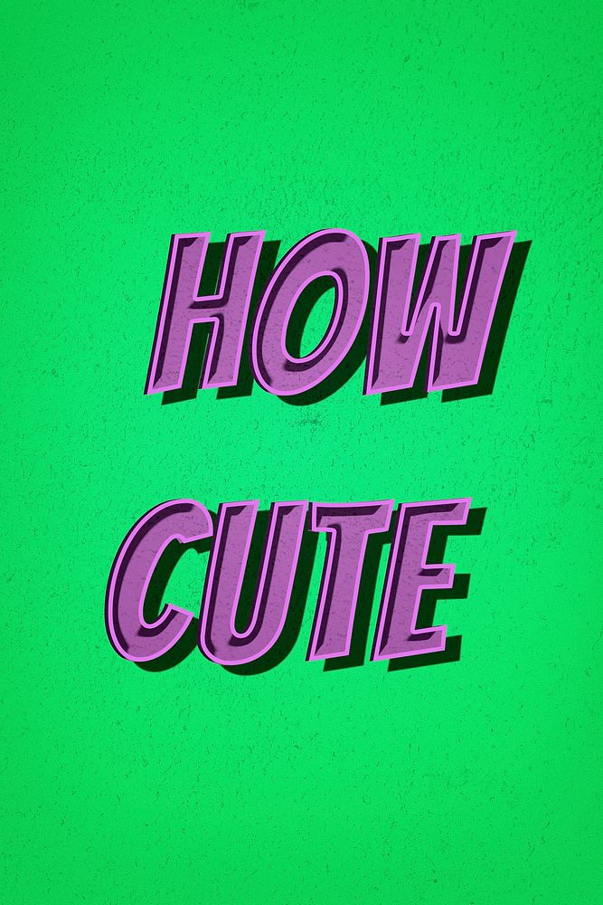 How cute word comic font retro typography