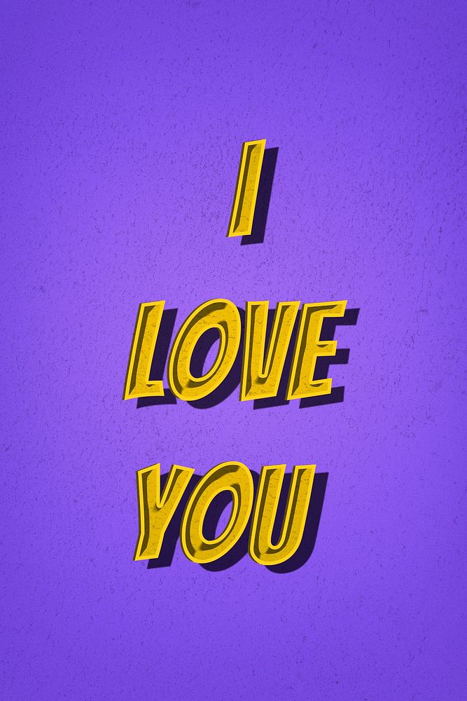 I love you comic retro typography