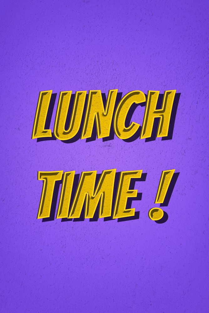 Lunch time! note retro cartoon typography