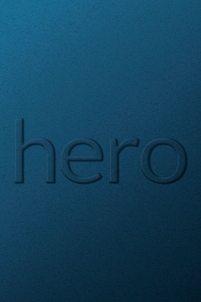 Word hero emboss typography on paper texture