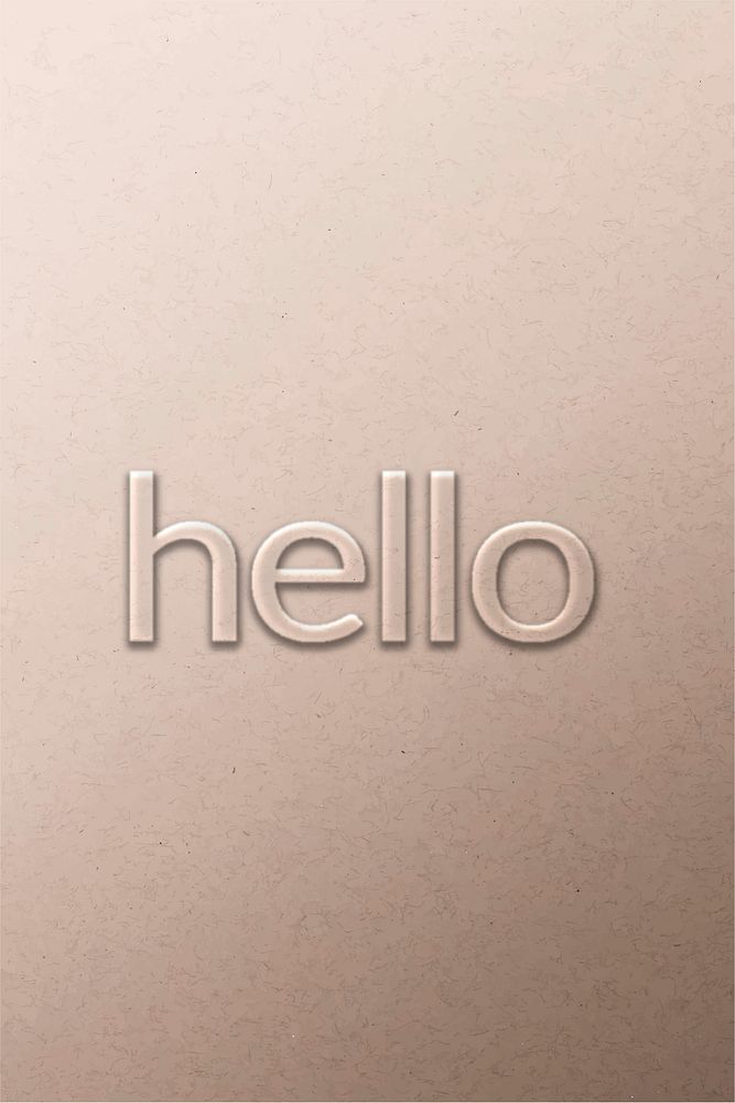 Hello emboss typography vector on paper texture