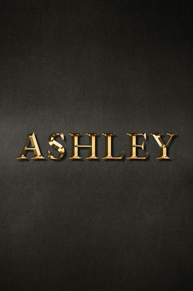 Ashley typography in gold effect design element 