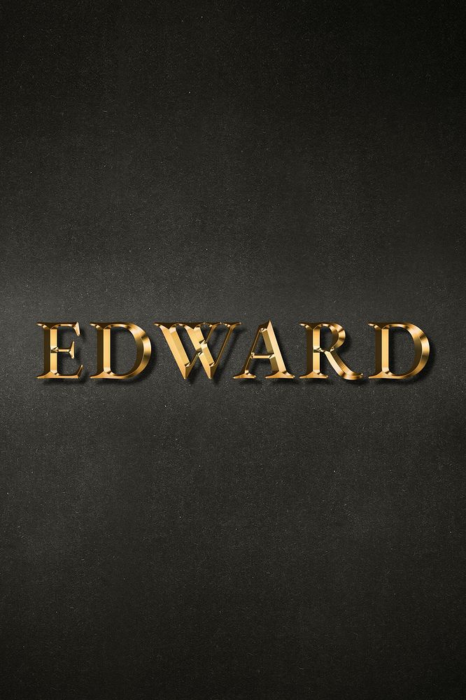 Gold Edward typography on a black background design element